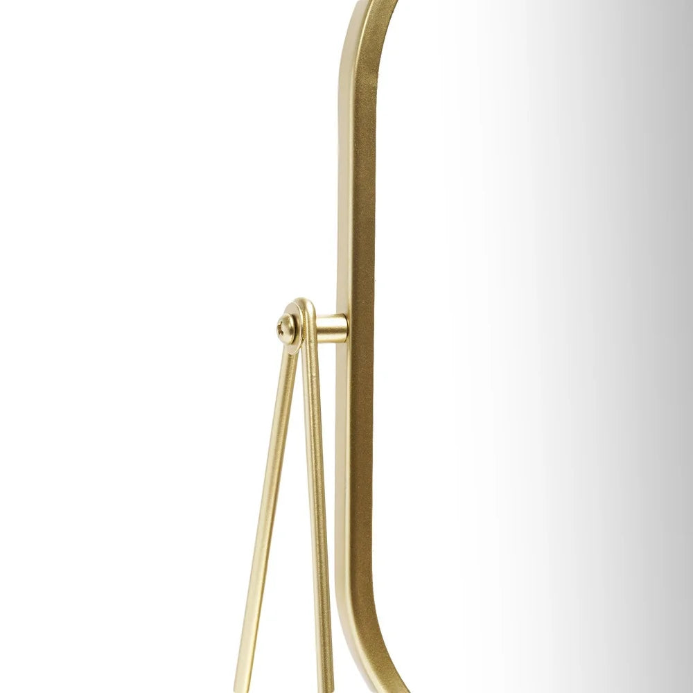 Modern Gold Tabletop Easel Mirror Stylish Vanity Mirror Adjustable Tilt Clear Reflection Ideal Makeup Grooming Home Decor