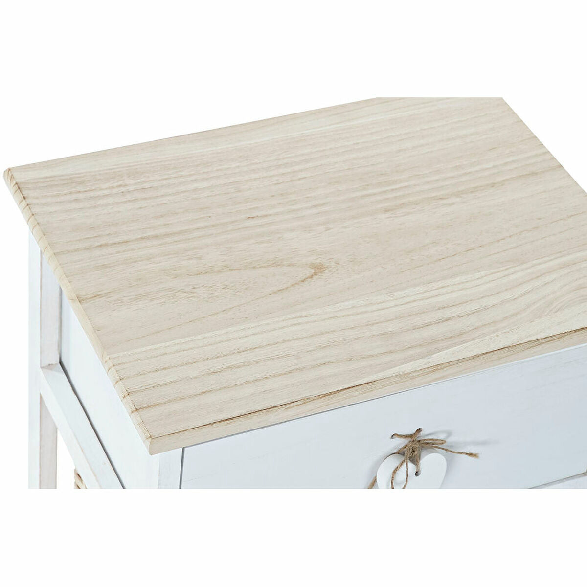 Chest of drawers DKD Home Decor White Natural wicker Paolownia wood 40
