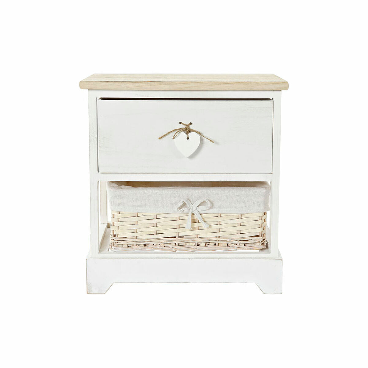 Chest of drawers DKD Home Decor White Natural wicker Paolownia wood 40