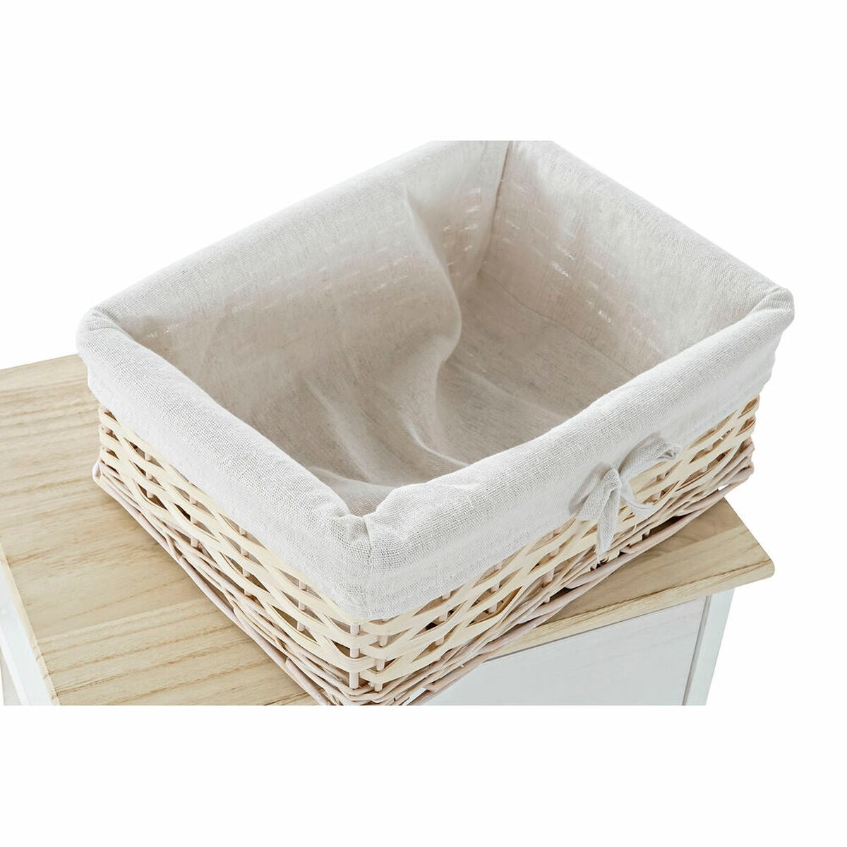 Chest of drawers DKD Home Decor White Natural wicker Paolownia wood 40
