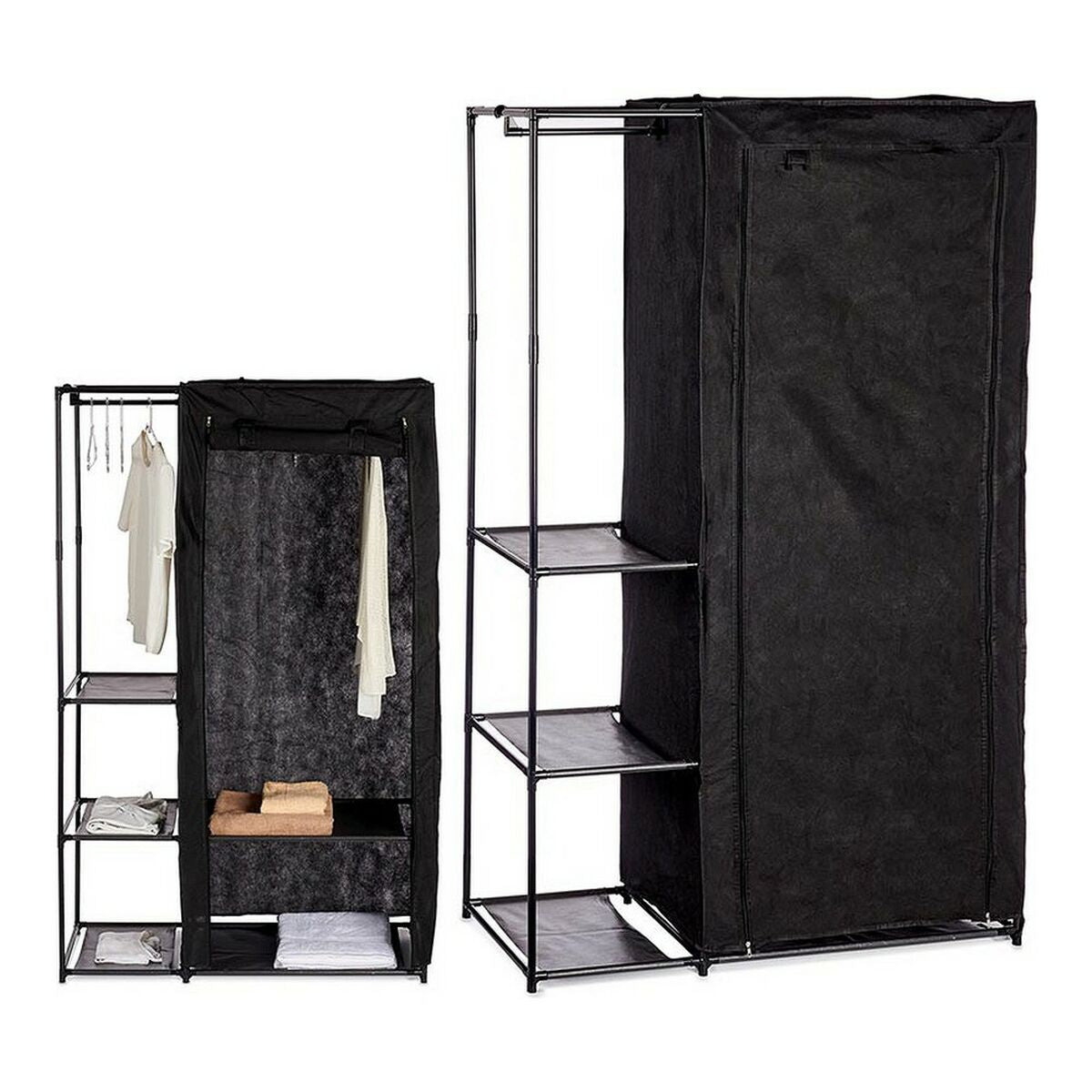 Wardrobe Black Iron Plastic 43 x 172 x 105 cm